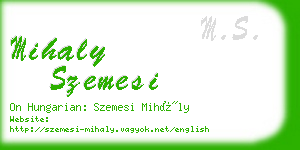 mihaly szemesi business card